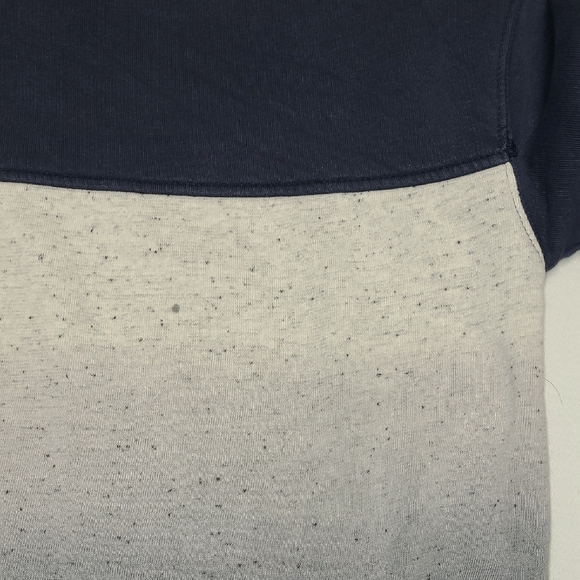 Zara Navy and Gray Umbre Distressed Long sleeve  Crewneck Sweatshirt 7 - Picture 3 of 7